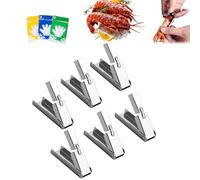 Crawfish Peeler Tool, Stainless Steel Shrimp Deveining Tools for Protecting Nail, Professional Crayfish Sheller & Seafood Peeling Device for Kitchen, Restaurant, and Seafood Boil Party (6Pcs)