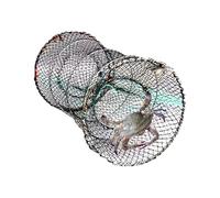 Crawfish Trap, Shrimp Trap, 9.84x17.72 Inches, Multifunctional Foldable Floating Bait Cage Cast Net for Freshwater Trapping Beach Seining Tidal Zones Reefs Survival