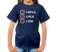 Crawl Walk Cook - Maglietta Per Bambini - Cucina Cottura Divertente Amore Chef