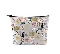 Crawley - Borsa per il trucco con cerniera e scritta in lingua inglese "TV Show", ispirata alla serie televisiva, per fan e ragazze, Downton Tv Pattern Bag Eu, Borsa cosmetica con stampa