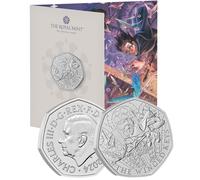 CrawleyCoins 2024 Harry Potter 05 Winged Keys UK 50p BU Moneta in Confezione sigillata Nuova