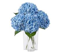 crayfomo 4 ortensie artificiali blu da 53,3 cm, in lattice, ornamenti per la famiglia, decorazione per cortile, bouquet di nozze, oggetti di scena per foto, tutti adatti