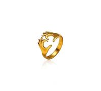crayfomo Anello a mano con cuore d'oro, Anello aperto del gesto d'amore Mani unisex che fanno gioielli con segno di cuore, 18K placcato in oro placcato in lega di tendenza alla moda pezzo per regali