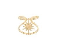 crayfomo Anello aperto Sunburst da donna, anello regolabile color oro celeste Boho con intricato disegno del sole, ideale per abbigliamento quotidiano, festival e regalo