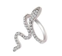 crayfomo Anello con diamante a forma di serpente, gioielli in lega di zircone, un anello squisito a forma di animale, un buon regalo per le donne, adatto a qualsiasi outfit
