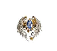 crayfomo Anello Della Stella Regolabile Delle Ali Del Guardiano Per Le Donne-misura 8 Celestial Open Band In Lega D'argento Impilabile Di Stile Gioielli, Anello Boho Chic Etereo