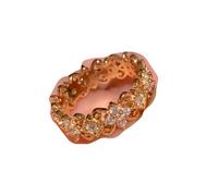 crayfomo Anello in filigrana d'oro Eternity Vintage con pizzo anello impilabile con accenti CZ per donne di dimensioni regolabili