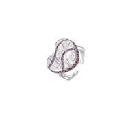 crayfomo Anello Vintage Cuore Bianco Latte Per Le Donne Regolabile Amore, Romantico Cuore Di Rame Gioielli Statement
