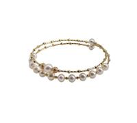 crayfomo Bracciale con Perle per Donne Deliziose Perle Bianche Catena a Gocce Cristallo Bracciali Gioielli Regali per il Suo Ritorno a Scuola Festa di Compleanno Anniversario Rotondo alla Moda Perla