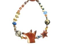 crayfomo Bracciale con perline di volpe per le donne, simpatico braccialetto con ciondoli di volpe dei cartoni animati con perline colorate Dainty per tutti i giorni gioielli regalo