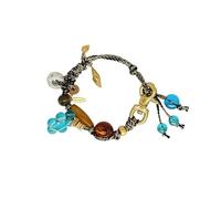 crayfomo Bracciale di perline multielemento bohémien da donna con ciondoli in lega-gioielli Boho regolabili per festival, viaggi e stratagemmi giornalieri