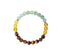 crayfomo Bracciale in Perle di Cristallo Giallo Occhio di Tigre, Bracciale Elasticizzato Multicolore, Gioiello Unisex con Cordino Regolabile