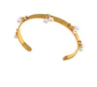 crayfomo Braccialetto di perle in acciaio inossidabile, bracciale in acciaio al titanio oro con sfere in acciaio mobile e design a colori a contrasto-Resistente allo sbiadimento