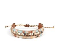 crayfomo Braccialetto in corda di Boemia da donna Bracciale di coppia regolabile alla moda a strati