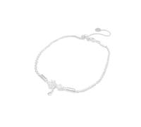 crayfomo Braccialetto regolabile in rame placcato argento con ciondolo a forma di stella con catena di perline scintillante bracciale minimalista con chiusura a moschetto da donna