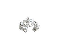 crayfomo Chic anello floreale aperto-Anello regolabile in cristallo Accent impilabile da donna, regalo di gioielli alla moda