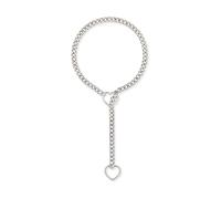 crayfomo Collana a doppio cuore dolce e fresca, collana estraibile in acciaio al titanio regolabile, adatta per datazione, feste e regali