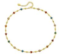 crayfomo Collana a forma di cuore multicolore per donna, design d'amore squisito e colorato, perfetto per abbigliamento quotidiano, regalo