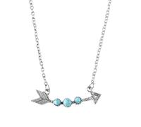 crayfomo Collana a forma di freccia d'argento intarsiata con collana circolare in stile boemo turchese con design personalizzato e versatile collana di gioielli alla moda da donna