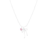 crayfomo Collana A Forma Di Serpente Con Cuore Di Diamante Rosa Bowknot, Stile Trendy Personalizzato, Multi-scena Applicabile, Design Unico, Ottima Struttura, Adatto Per Le Donne
