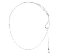 crayfomo Collana a goccia, Tono d'argento V-Materiale di ritenzione di colore oro, Design lunghezza regolabile, Stile di lusso di nicchia, Adatto per le occasioni sociali quotidiane