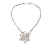 crayfomo Collana artistica di fiori in metallo con design unico a catena a strati tridimensionale e decorazione del collo alla moda