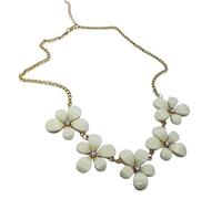 crayfomo Collana con Charme Floreale per Donna, Catena con 5 Pendenti Fiore in Resina e Cristalli, Gioiello di Impatto a Strati per l'Uso Quotidiano