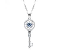 crayfomo Collana con Chiave Evil Eye Pendente Placcato in Argento Sterling 925 con Zirconia Cubica Blu Protezione Fortuna Evil Eye Gioielli Amuleto Regalo per le Donne