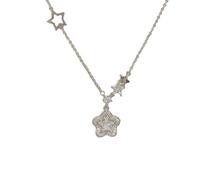 crayfomo Collana con ciondolo a stella d'argento per donne, collane a catena minimaliste, accessori di gioielleria alla moda