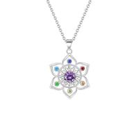 crayfomo Collana con ciondolo floreale con diamanti d'argento, misterioso regalo di compleanno da donna