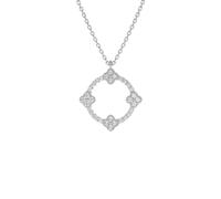 crayfomo Collana con ciondolo in argento Quatrefoil Halo CZ-Elegante catena per clavicola a forma di traforo, abbigliamento quotidiano e formale gioielli da donna
