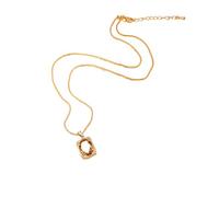 crayfomo Collana con ciondolo in cristallo giallo per donna, design semplice di geometria quadrata, perfetta per l'uso quotidiano, regalo