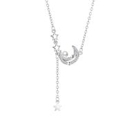 crayfomo Collana Con Nappa Luna E Stella, Decorazione Con Borchie Di Perle, Lunghezza Della Catena Regolabile, Pendolarizzazione Della Moda, Multi-occasione Applicabile, Per Le Donne