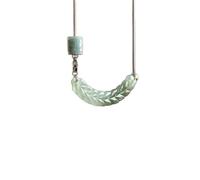 crayfomo Collana con orecchini di grano verde,