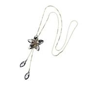 crayfomo Collana con Pendente a Fiore di Cristallo, Pendente a Strati con Pietre e Strass, Lunga Catena Dorata per Donna