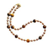 crayfomo Collana con perline a occhio di tigre-Eleganti gioielli in oro per le donne, ideali per l'usura quotidiana e il regalo