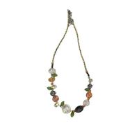 crayfomo Collana con perline floreali dal design squisito, collana leggera fatta a mano in resina floreale, adatta per ragazze e fidanzate da indossare alle feste.