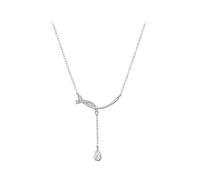 crayfomo Collana da donna minimalista in argento, elegante catena pendente a goccia d'acqua per feste quotidiane, regalo perfetto per la ragazza, gioielli alla moda per le donne