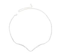 crayfomo Collana da tennis elegante con colletto in cristallo a forma di V da donna, girocollo con strass frizzante, gioielli da sposa da regalo per feste di ballo