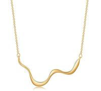 crayfomo Collana della linea costiera astratta per le donne, girocollo con ciondolo artistico in oro 34cm Collana con disegno unico minimalista gioielli di moda regalo