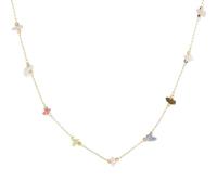 crayfomo Collana di cristallo naturale irregolare colorata catena regolabile 16,9 pollici collane 18K placcato oro boho collana girocollo con perline da donna
