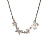 crayfomo Collana di fiori di farfalla catena di clavicola da donna come una fata e una collana delicata di design senso di nicchia
