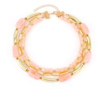 crayfomo Collana di impilamento con perline geometriche 1 pezzo-Catena regolabile in acrilico e lega a 3 livelli per strati moderni