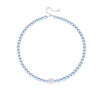crayfomo Collana di perle d'acqua dolce blu gradiente con ciondolo barocco, girocollo Dainty, adatto per la datazione, feste e regali