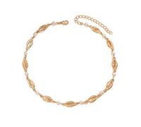 crayfomo Collana elegante girocollo con perla placcata in oro da donna, gioielli con ispirazione vintage, perfetta per matrimoni, sposi, feste e gioielli di tutti i giorni, regali di compleanno