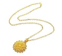 crayfomo Collana Floreale Dorata con Accento a Penna di Pavone, Catena di Impatto con Pendente Stratificato Intricato, Gioiello Audace per Donna