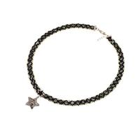 crayfomo Collana girocollo con perline in pizzo nero con ciondolo con stella di cristallo da donna, gioielli vintage glam party