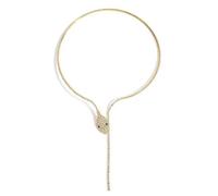 crayfomo Collana girocollo con serpente di strass-Gioielli per il corpo piegabili in oro per le donne, Collana gotica per feste di Halloween