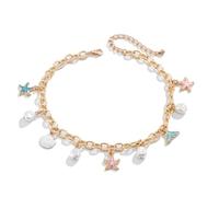 crayfomo Collana in stile oceano bohémien con conchiglie squisite colorate a forma di stella di mare, perfetta per l'usura quotidiana e la donazione di regali