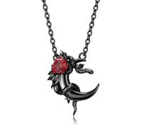 crayfomo Collana Moon Rose Snake, Trend Della Personalità Di Strada, Evidenzia L'unicità, Olio A Goccia In Lega Di Zinco Durevole, Commutamento Alla Moda, Sociale, Unisex